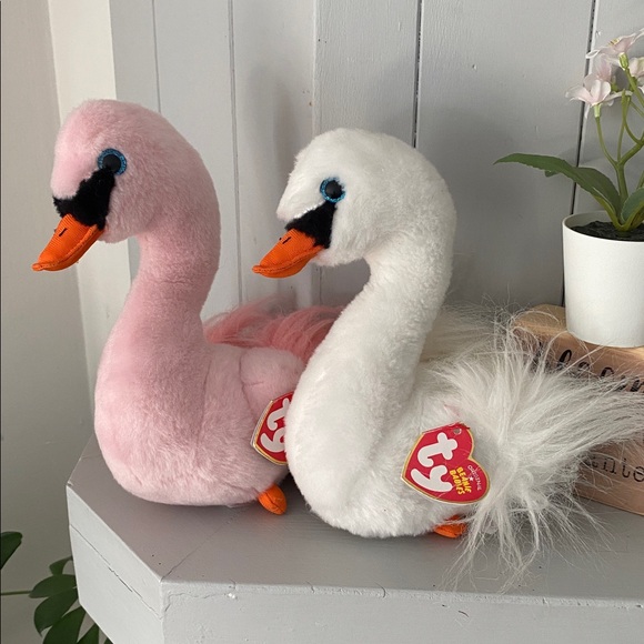 Ty Other - Ty Beanie Babies Swans Odette & Gracie plush birds